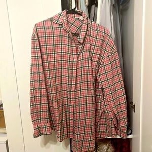 H&M Flannel pink and green and white! size 2 but fits size 12!!